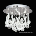 LED ceiling lamp hanging twisted glass and crystal